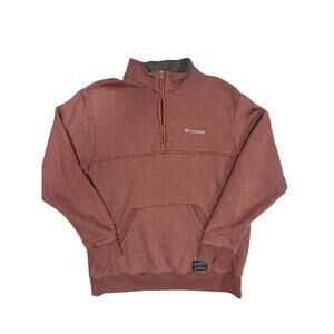 Columbia Men's Quarter-Zip Pullover Sweatshirt Size M Red